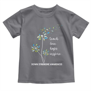 Down Syndrome Awareness Toddler T Shirt Teach Love Hope Inspire Socks Dandelion TS11 Charcoal Print Your Wear