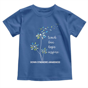 Down Syndrome Awareness Toddler T Shirt Teach Love Hope Inspire Socks Dandelion TS11 Royal Blue Print Your Wear