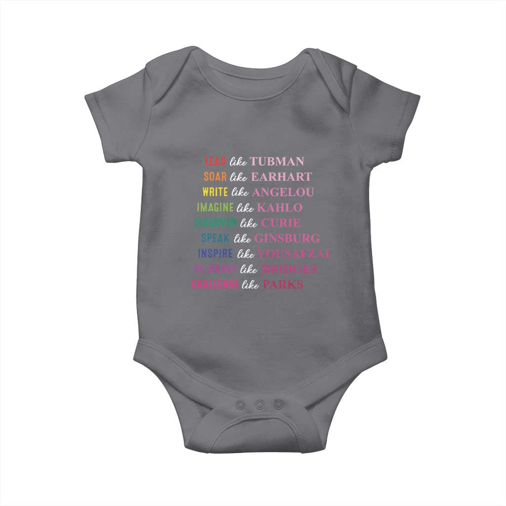 National Women's History Month Baby Onesie Lead Like Tubman Challenge Like Parks TS11 Charcoal Print Your Wear