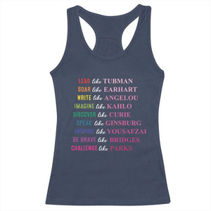 National Women's History Month Racerback Tank Top Lead Like Tubman Challenge Like Parks TS11 Navy Print Your Wear