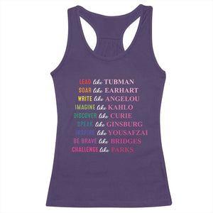 National Women's History Month Racerback Tank Top Lead Like Tubman Challenge Like Parks TS11 Purple Print Your Wear