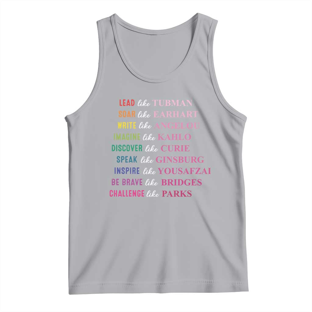 National Women's History Month Tank Top Lead Like Tubman Challenge Like Parks TS11 Athletic Heather Print Your Wear