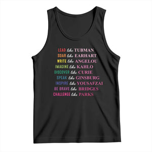 National Women's History Month Tank Top Lead Like Tubman Challenge Like Parks TS11 Black Print Your Wear