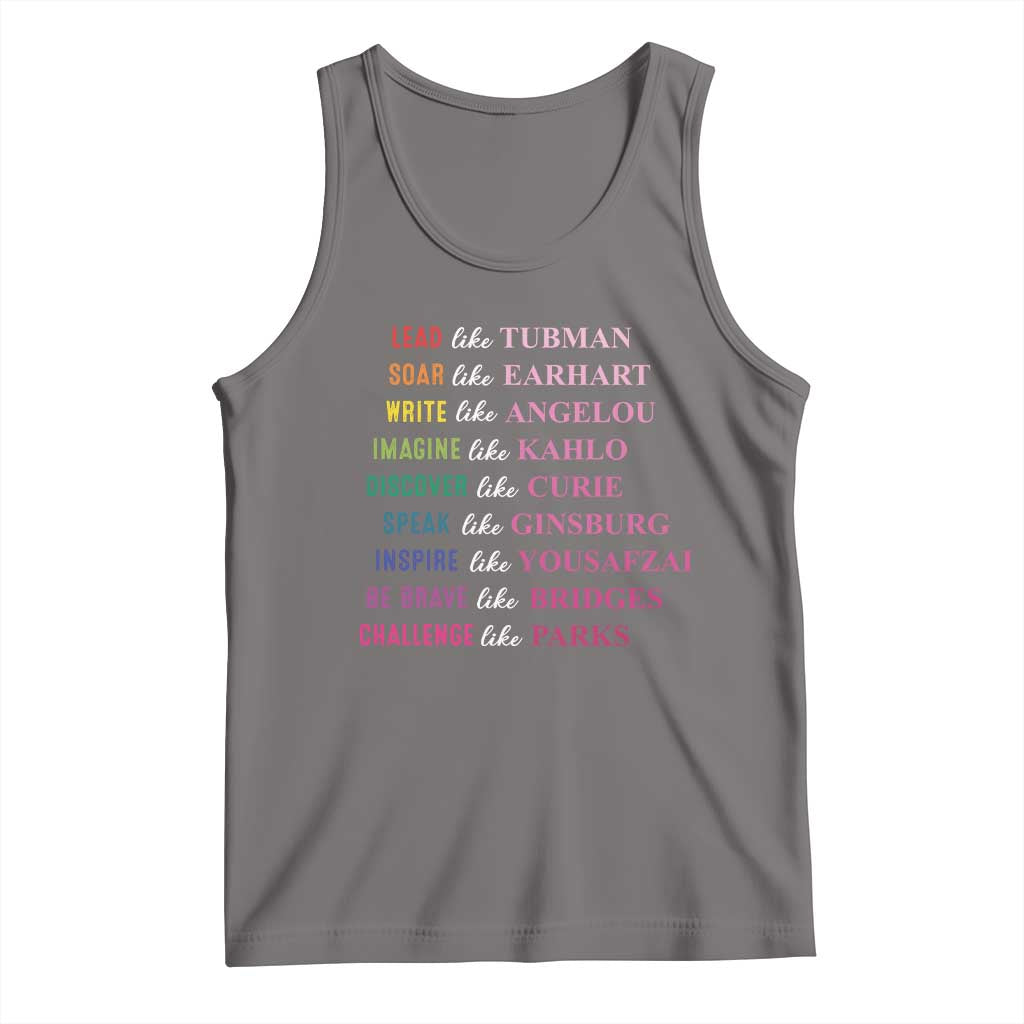 National Women's History Month Tank Top Lead Like Tubman Challenge Like Parks TS11 Deep Heather Print Your Wear