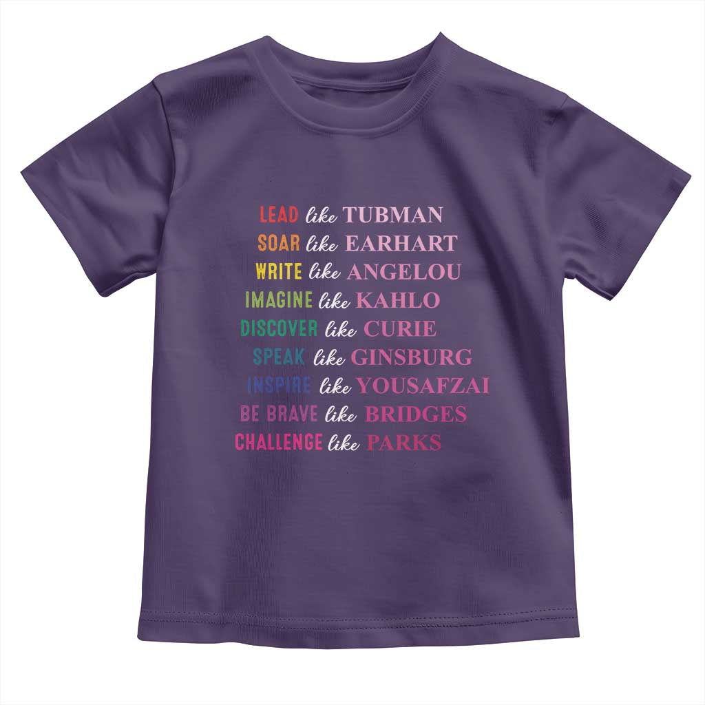 National Women's History Month Toddler T Shirt Lead Like Tubman Challenge Like Parks TS11 Purple Print Your Wear