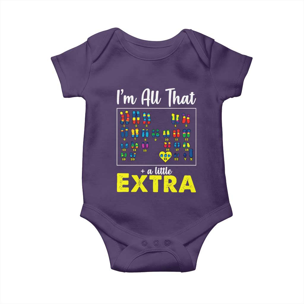 Im All That A Little Extra Down Syndrome Awareness Day Baby Onesie TS11 Purple Print Your Wear