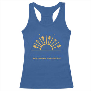 World Down Syndrome Day Racerback Tank Top Celebrate Educate Advocate Everyone Belongs Sunshine TS11 Royal Blue Print Your Wear