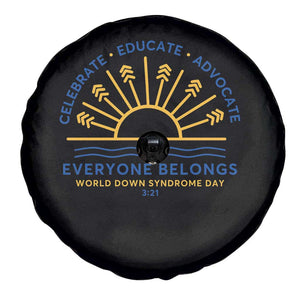 World Down Syndrome Day Spare Tire Cover Celebrate Educate Advocate Everyone Belongs Sunshine TS11 Print Your Wear