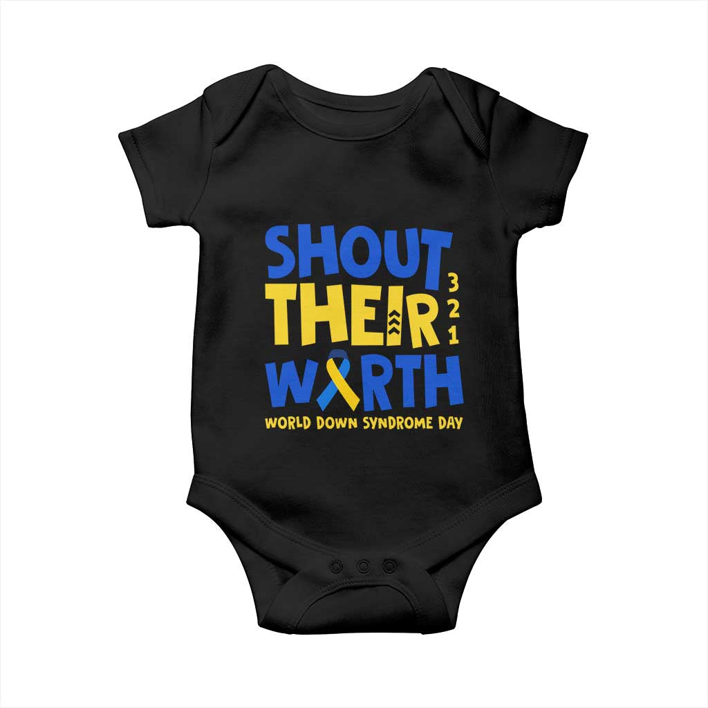 Shout Their Worth World Down Syndrome Day Baby Onesie TS11 Black Print Your Wear