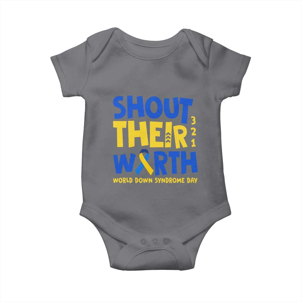Shout Their Worth World Down Syndrome Day Baby Onesie TS11 Charcoal Print Your Wear