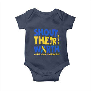 Shout Their Worth World Down Syndrome Day Baby Onesie TS11 Navy Print Your Wear