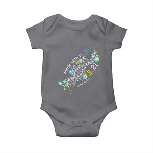 World Down Syndrome Day Made With A Little Extra Baby Onesie March 21 DNA Flower TS11 Charcoal Print Your Wear