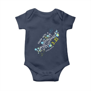 World Down Syndrome Day Made With A Little Extra Baby Onesie March 21 DNA Flower TS11 Navy Print Your Wear