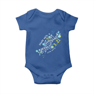 World Down Syndrome Day Made With A Little Extra Baby Onesie March 21 DNA Flower TS11 Royal Blue Print Your Wear
