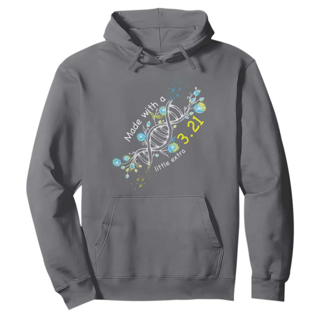 World Down Syndrome Day Made With A Little Extra Hoodie March 21 DNA Flower TS11 Charcoal Print Your Wear