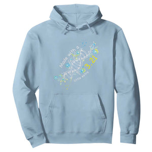 World Down Syndrome Day Made With A Little Extra Hoodie March 21 DNA Flower TS11 Light Blue Print Your Wear