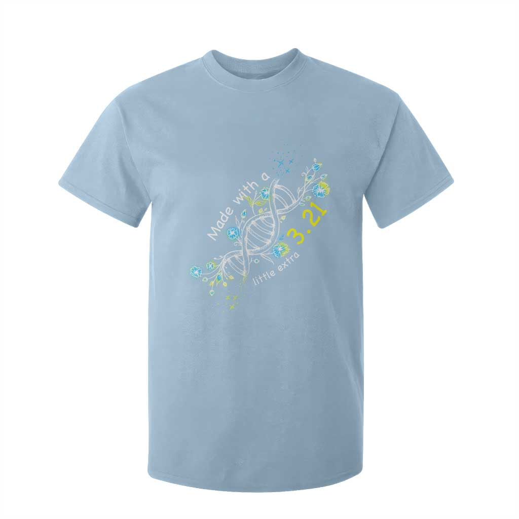 World Down Syndrome Day Made With A Little Extra T Shirt For Kid March 21 DNA Flower TS11 Light Blue Print Your Wear