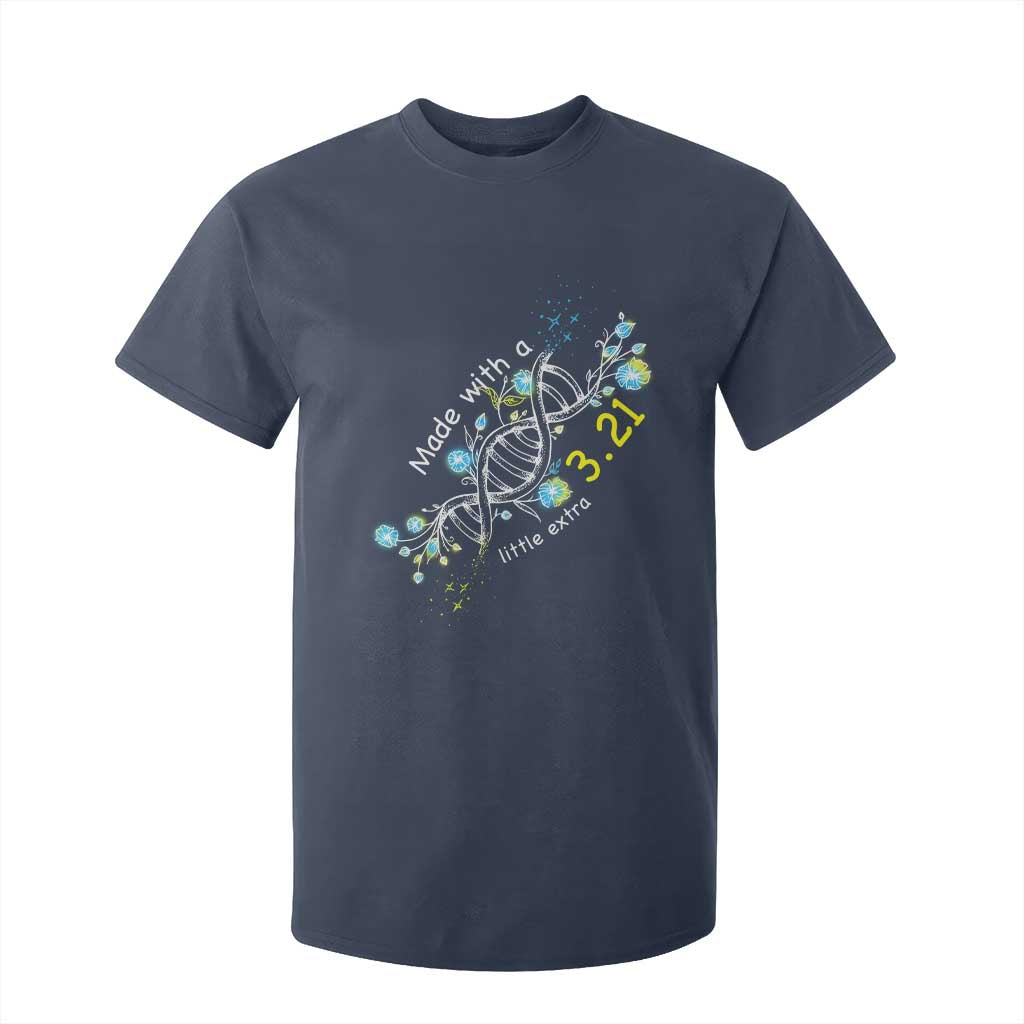 World Down Syndrome Day Made With A Little Extra T Shirt For Kid March 21 DNA Flower TS11 Navy Print Your Wear
