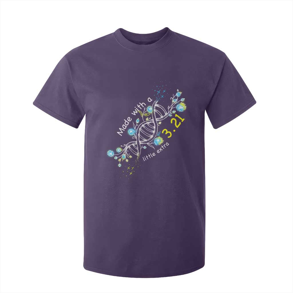World Down Syndrome Day Made With A Little Extra T Shirt For Kid March 21 DNA Flower TS11 Purple Print Your Wear