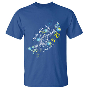 World Down Syndrome Day Made With A Little Extra T Shirt March 21 DNA Flower TS11 Royal Blue Print Your Wear