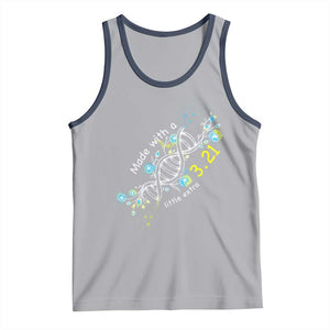 World Down Syndrome Day Made With A Little Extra Tank Top March 21 DNA Flower TS11 Athletic Heather Navy Print Your Wear