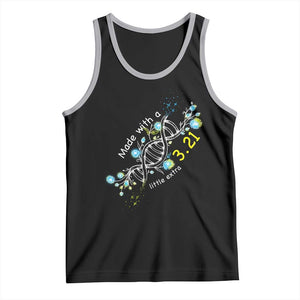 World Down Syndrome Day Made With A Little Extra Tank Top March 21 DNA Flower TS11 Black Athletic Heather Print Your Wear