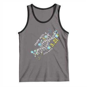 World Down Syndrome Day Made With A Little Extra Tank Top March 21 DNA Flower TS11 Deep Heather Black Print Your Wear