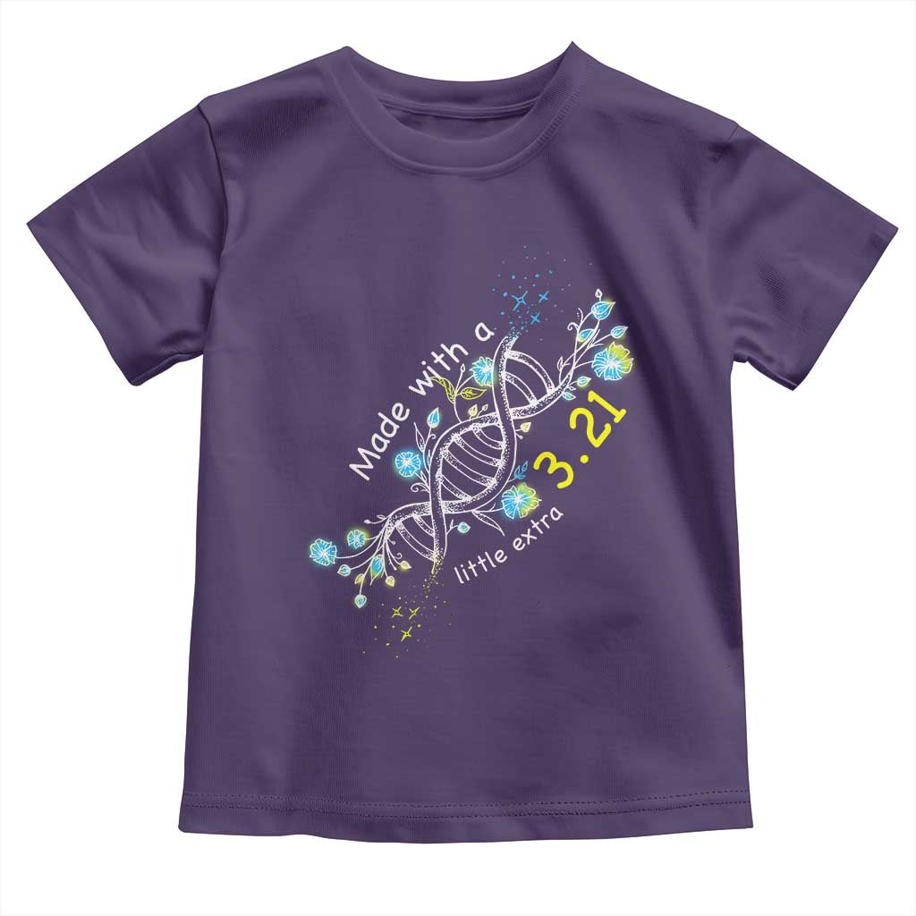 World Down Syndrome Day Made With A Little Extra Toddler T Shirt March 21 DNA Flower TS11 Purple Print Your Wear