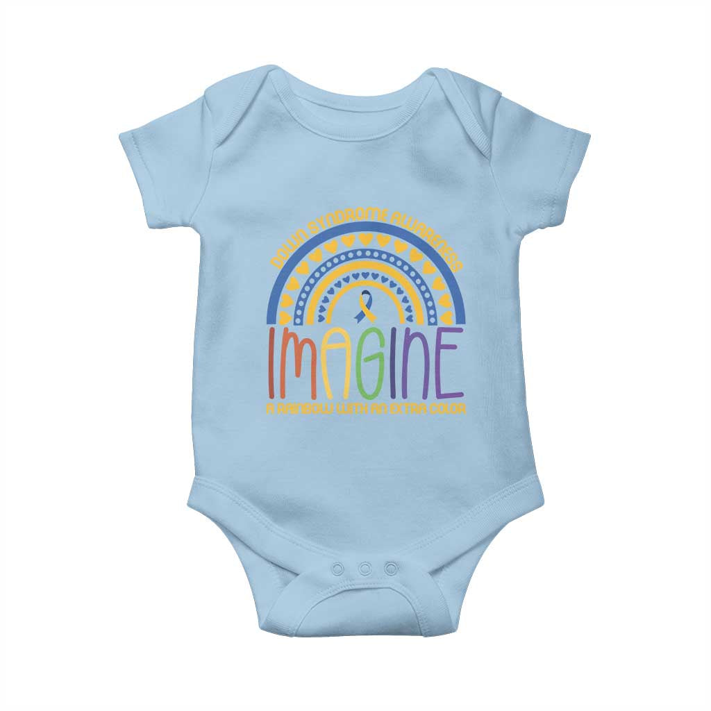 Down Syndrome Awareness Baby Onesie Imagine A Rainbow With An Extra Color Heart Rainbow TS11 Light Blue Print Your Wear