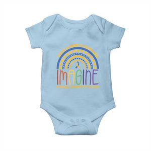 Down Syndrome Awareness Baby Onesie Imagine A Rainbow With An Extra Color Heart Rainbow TS11 Light Blue Print Your Wear