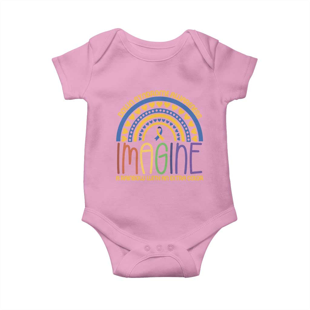 Down Syndrome Awareness Baby Onesie Imagine A Rainbow With An Extra Color Heart Rainbow TS11 Light Pink Print Your Wear