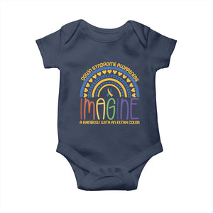 Down Syndrome Awareness Baby Onesie Imagine A Rainbow With An Extra Color Heart Rainbow TS11 Navy Print Your Wear