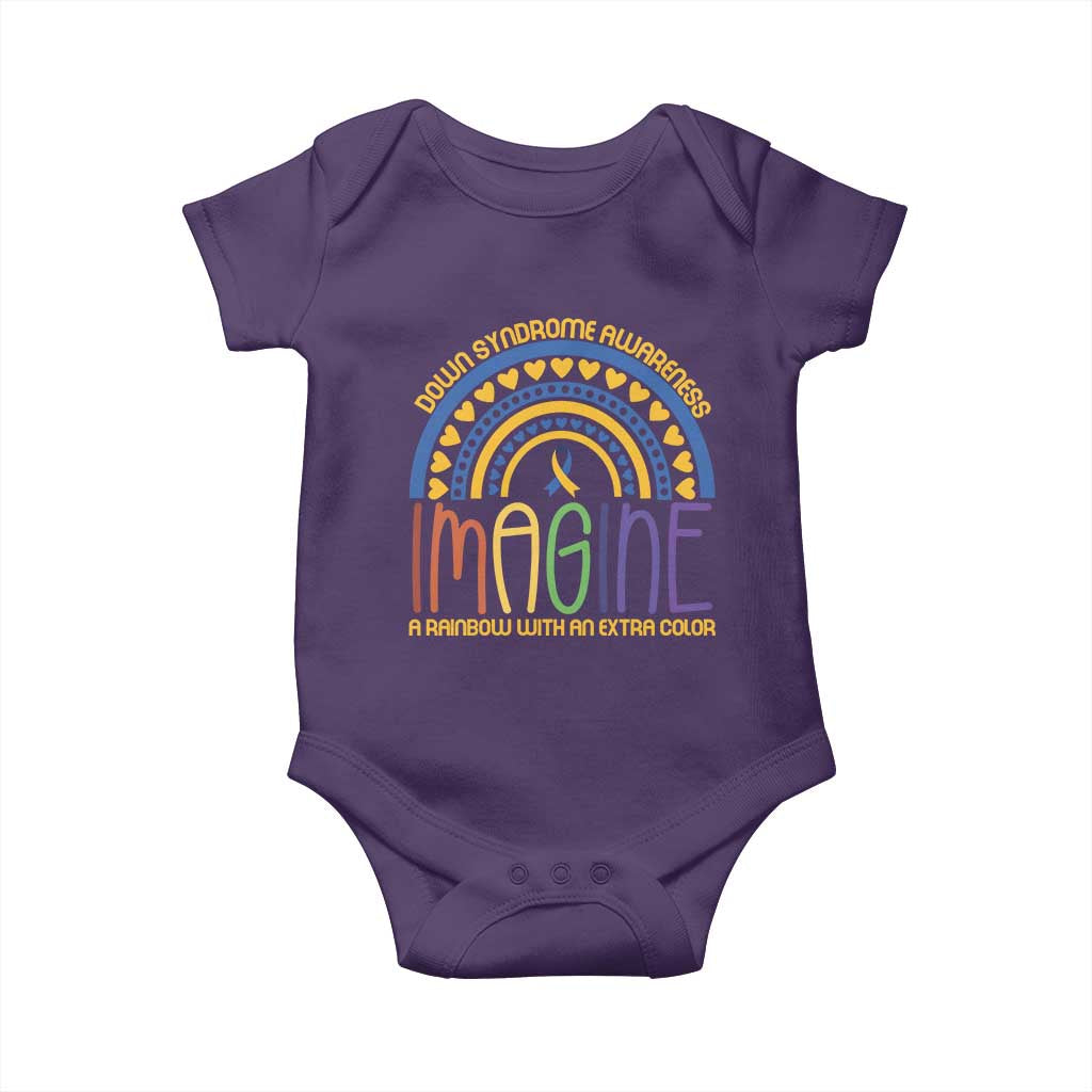 Down Syndrome Awareness Baby Onesie Imagine A Rainbow With An Extra Color Heart Rainbow TS11 Purple Print Your Wear