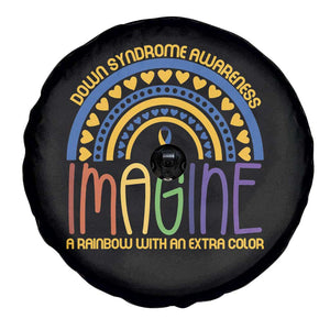 Down Syndrome Awareness Spare Tire Cover Imagine A Rainbow With An Extra Color Heart Rainbow TS11 Print Your Wear