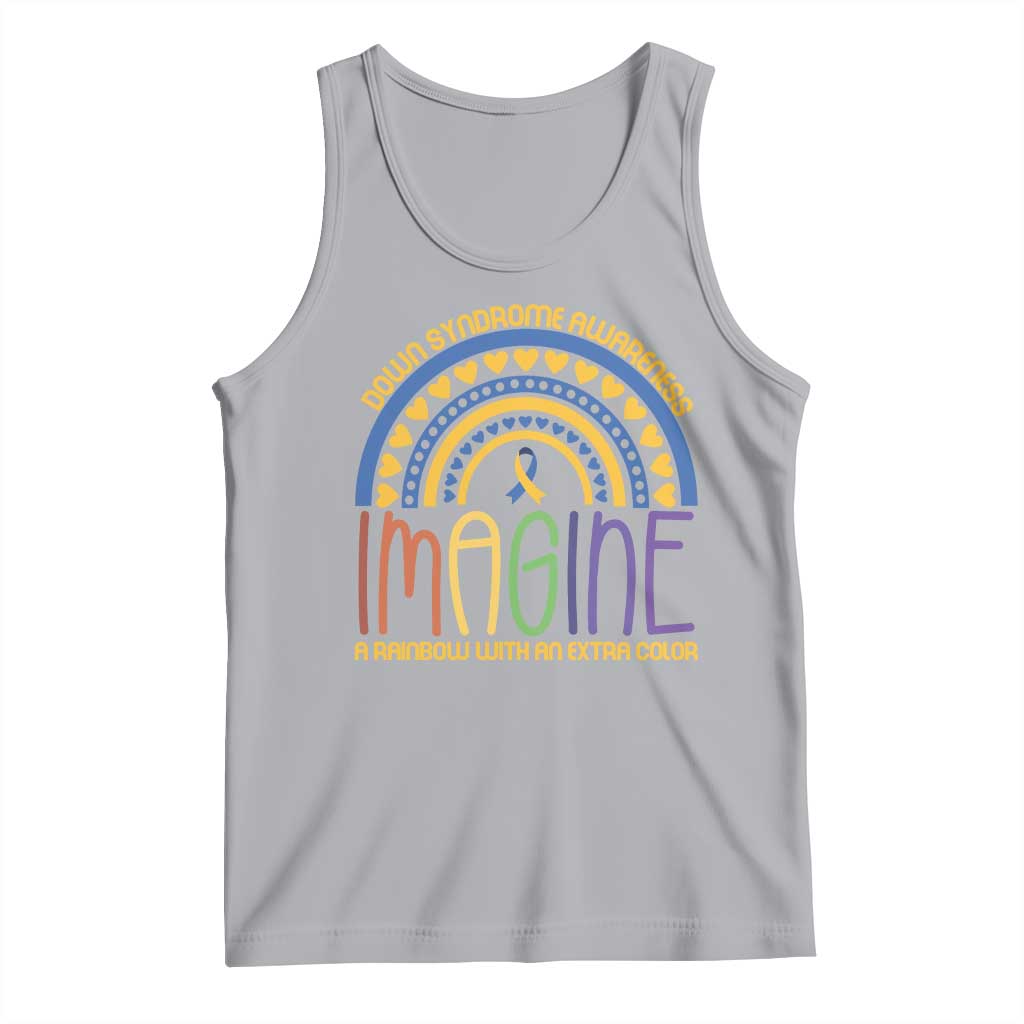 Down Syndrome Awareness Tank Top Imagine A Rainbow With An Extra Color Heart Rainbow TS11 Athletic Heather Print Your Wear