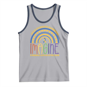 Down Syndrome Awareness Tank Top Imagine A Rainbow With An Extra Color Heart Rainbow TS11 Athletic Heather Navy Print Your Wear