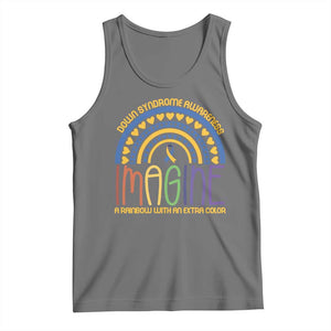 Down Syndrome Awareness Tank Top Imagine A Rainbow With An Extra Color Heart Rainbow TS11 Black Heather Print Your Wear