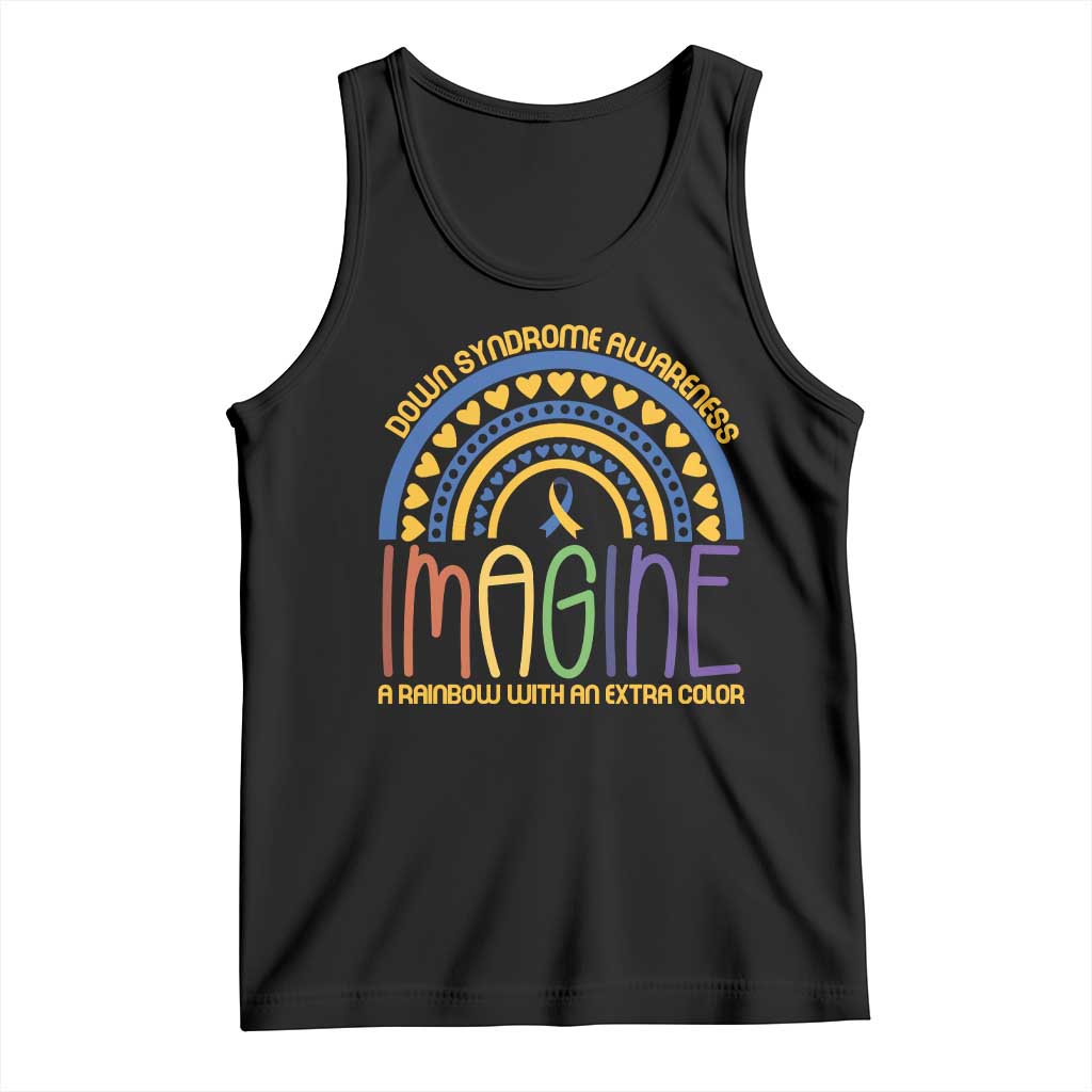 Down Syndrome Awareness Tank Top Imagine A Rainbow With An Extra Color Heart Rainbow TS11 Black Print Your Wear