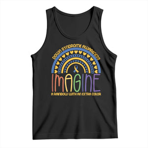 Down Syndrome Awareness Tank Top Imagine A Rainbow With An Extra Color Heart Rainbow TS11 Black Print Your Wear