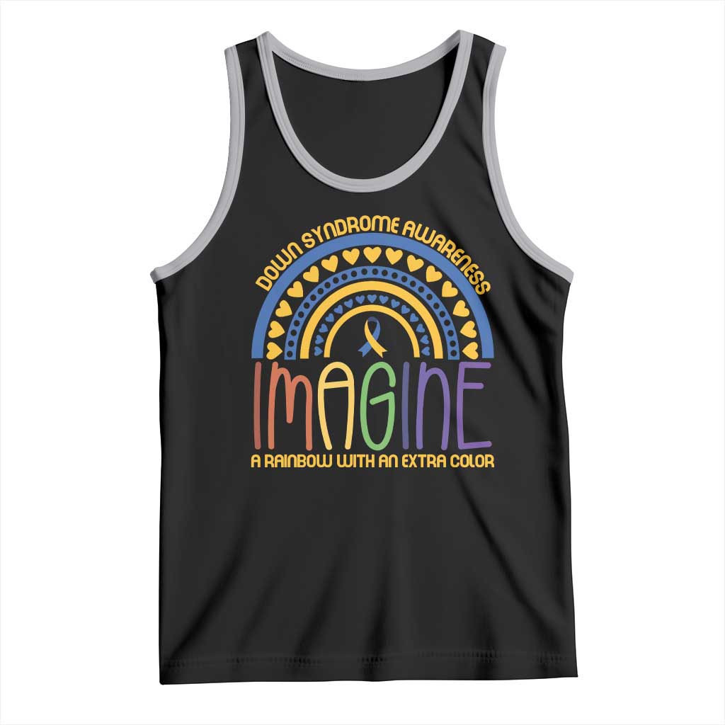 Down Syndrome Awareness Tank Top Imagine A Rainbow With An Extra Color Heart Rainbow TS11 Black Athletic Heather Print Your Wear