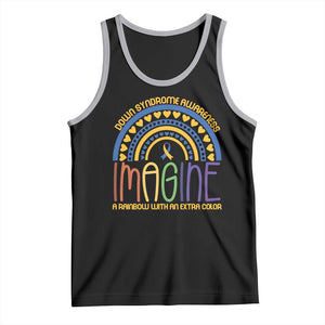 Down Syndrome Awareness Tank Top Imagine A Rainbow With An Extra Color Heart Rainbow TS11 Black Athletic Heather Print Your Wear