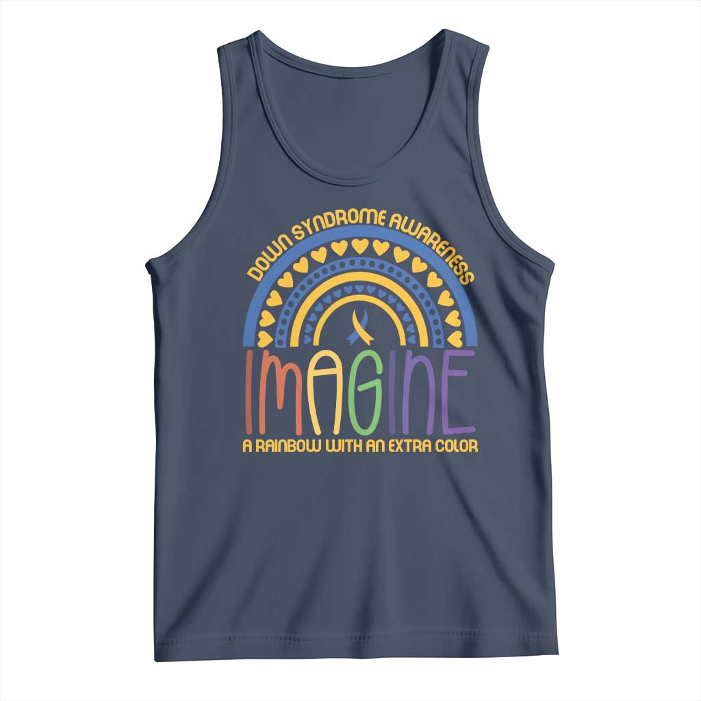 Down Syndrome Awareness Tank Top Imagine A Rainbow With An Extra Color Heart Rainbow TS11 Navy Print Your Wear