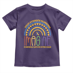 Down Syndrome Awareness Toddler T Shirt Imagine A Rainbow With An Extra Color Heart Rainbow TS11 Purple Print Your Wear