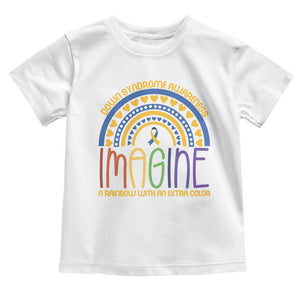 Down Syndrome Awareness Toddler T Shirt Imagine A Rainbow With An Extra Color Heart Rainbow TS11 White Print Your Wear