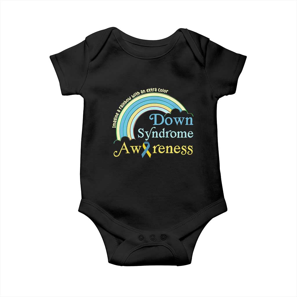 Down Syndrome Awareness Baby Onesie Imagine A Rainbow With An Extra Color TS11 Black Print Your Wear