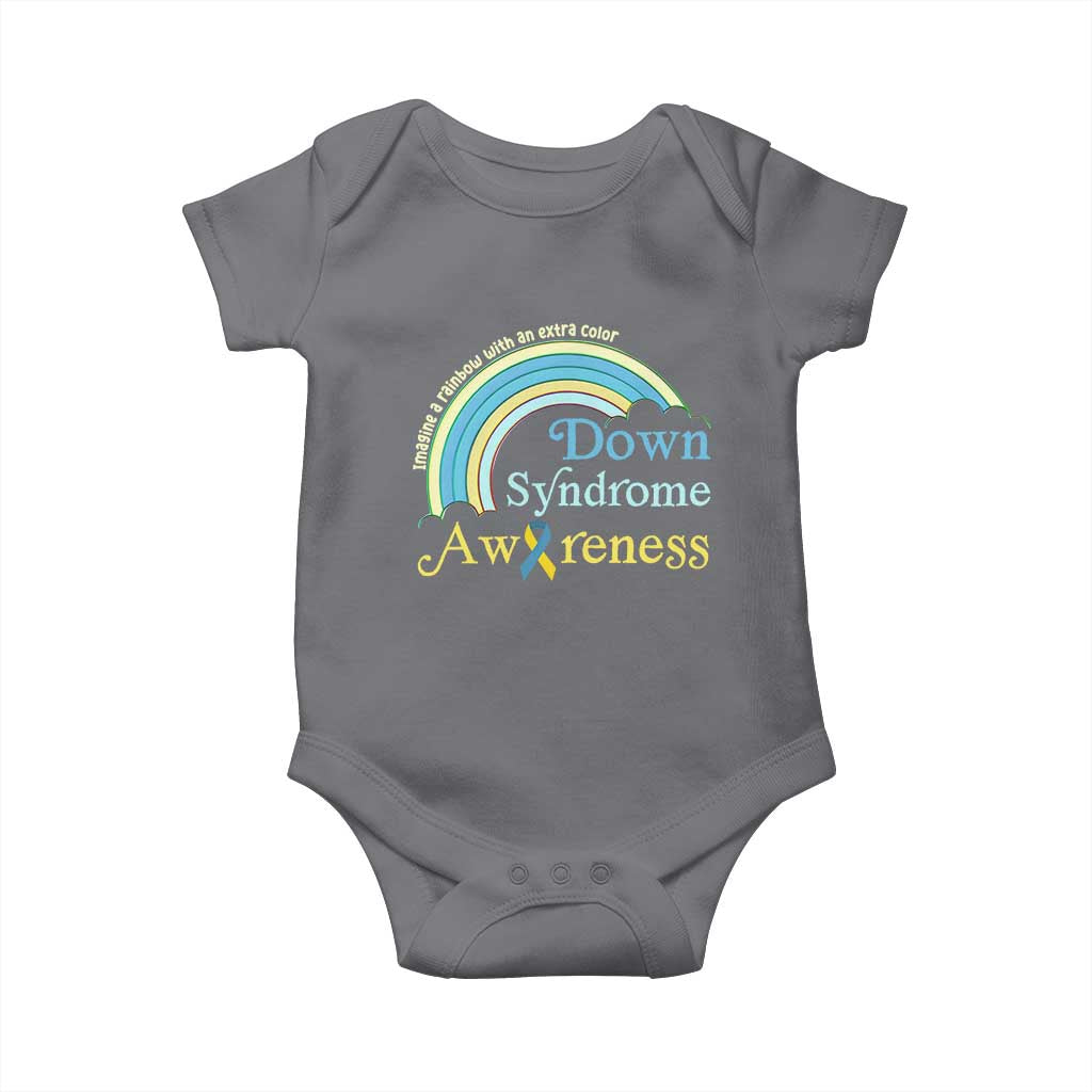 Down Syndrome Awareness Baby Onesie Imagine A Rainbow With An Extra Color TS11 Charcoal Print Your Wear