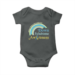 Down Syndrome Awareness Baby Onesie Imagine A Rainbow With An Extra Color TS11 Dark Heather Print Your Wear