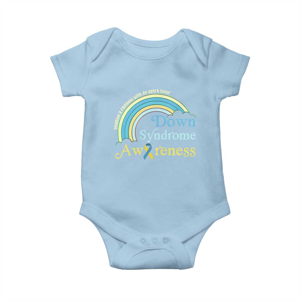 Down Syndrome Awareness Baby Onesie Imagine A Rainbow With An Extra Color TS11 Light Blue Print Your Wear