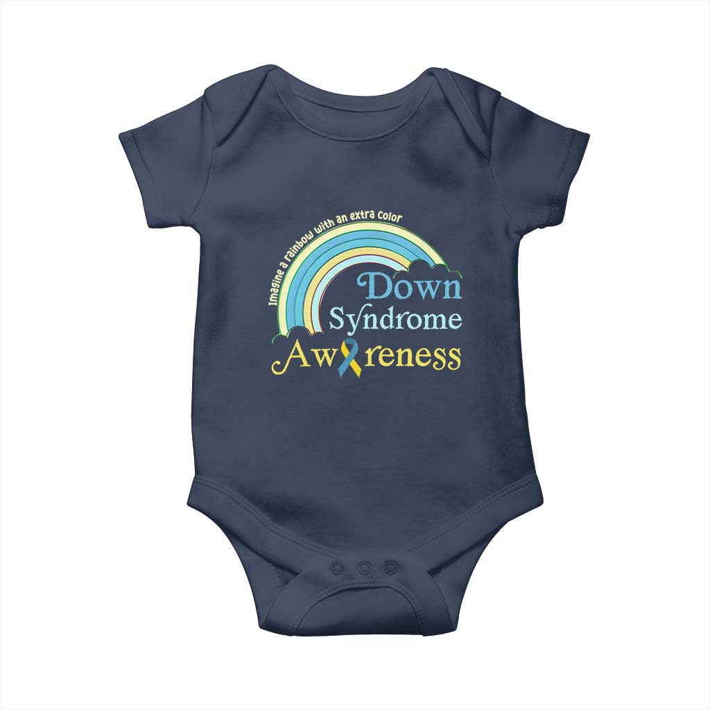 Down Syndrome Awareness Baby Onesie Imagine A Rainbow With An Extra Color TS11 Navy Print Your Wear
