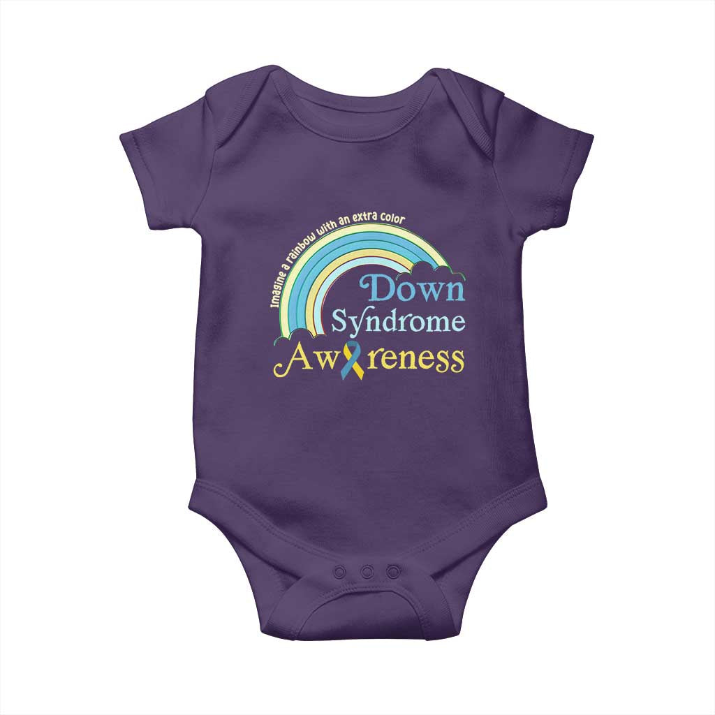 Down Syndrome Awareness Baby Onesie Imagine A Rainbow With An Extra Color TS11 Purple Print Your Wear